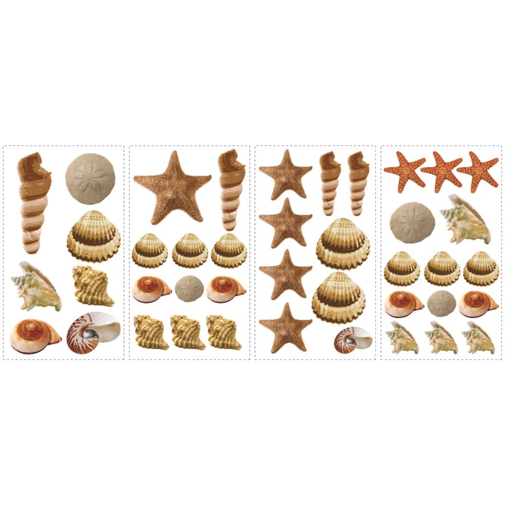 RoomMates by York RMK1259SCS Sea Shells Peel & Stick Wall Decals In Multi